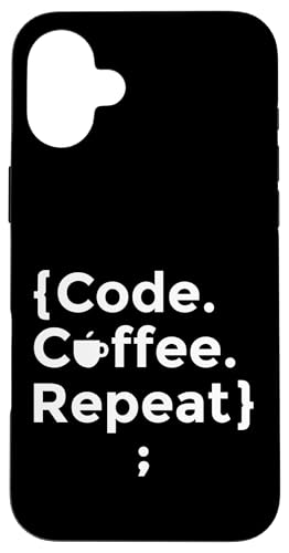 Code Coffee Repeat Programmer Motivational Coding Lover Job �X�}�z�P�[�X iPhone 16 Plus �p