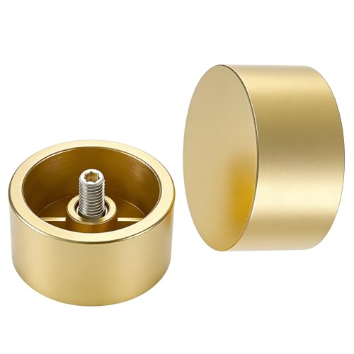 COSITA Gold End Cap Finials for Curtain Rod Modern Minimalist Finials for Curtain Rods 1 Inch M6 Threads Decorative End for Drapery Rod Pack of 2