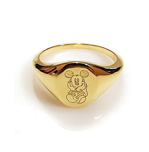 Sterling Silver Ring, Mickey Ring, Personalized Ring, Signet Ring, Mouse Ring, Engraved Ring, Cartoon ring, Custom Ring,2