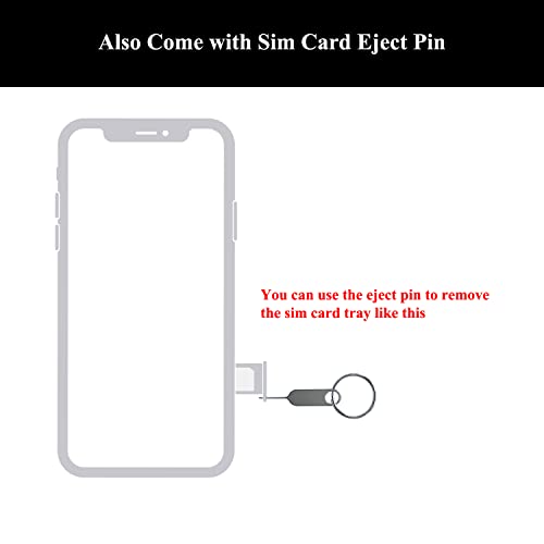 Lozop 2 Pack Sim Card Tray Holder Replacement For Iphone 11 6.1 Inch With Waterproof Rubber & Eject Pin (Black) #TOP3