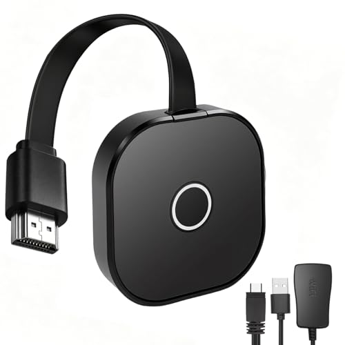Wireless HDMI Dongle 4K Dual Band Wireless HDMI Stick 2.4G/5GHz Display iPhone/iPad/Android on Monitor/Projector, Miracast Dongle HDMI Duplicator Supporte...