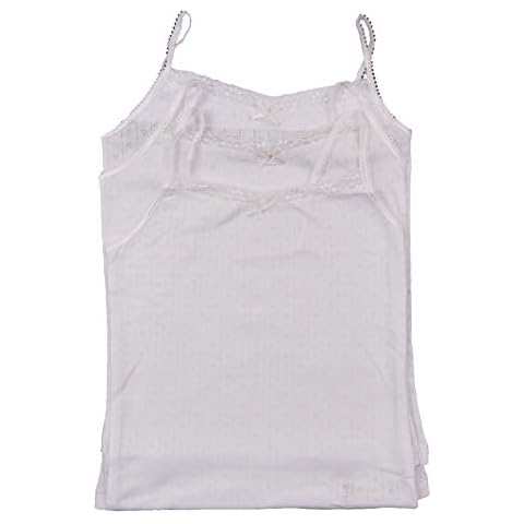 Girls Vests Pack of Three Pretty Strappy Design 5-14 Years BHS (11-12 Years) White Cover