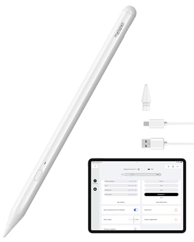 Metapen A11 iPad Pencil A16 Fast Charge Stylus Pen for iPad 2018-2025 with Palm Rejection & Tilt Sensitivity, Apple Pencil Compatible for iPad Pro/Air/Mini 5/6,Magnetic,High Precision