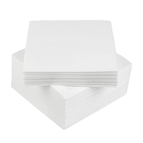 Serviettes de cocktail jetables anti-taches en papier blanc plié