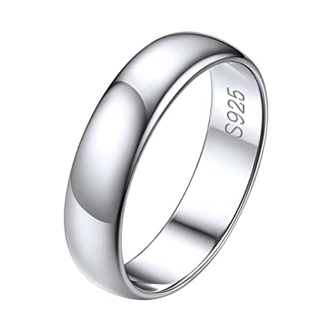 PROSILVER 5mm Stacking Silver Wedding Band Cover