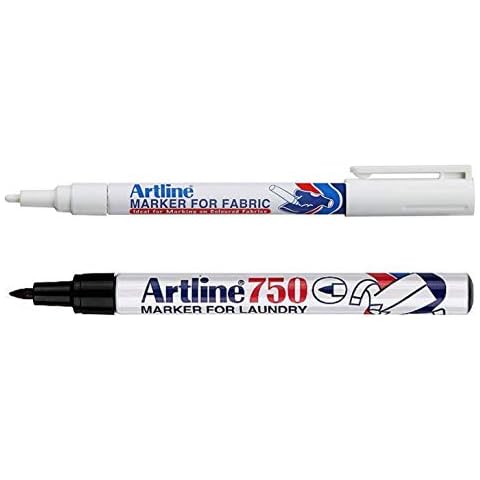 Artline Black Laundry Marker and White Fabric Marker (Twin Pack) Cover