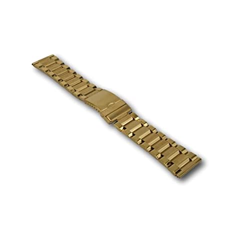 Edelstahl Uhrenarmband Vergoldet Metallband mit Faltschliesse Uhrband Armband 1 20mm Cover