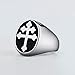 Valily Lorraine Cross Ring Silver Stainless Steel Big Crux Vera Signet Ring Magnum Pi Ring for Men Gift Size 8