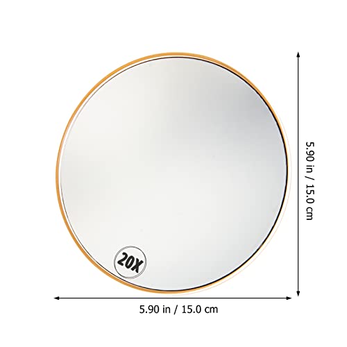 Uonlytech Espelho de aumento de 20 x 20 x com 3 ventosas, espelho de maquiagem para cosméticos espel