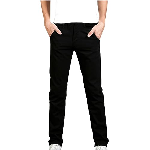 Men's Slim Fit Stretch Jeans Tapered Straight Leg Casual Chino Pants Trendy Outdoor Dailywear with Pocket