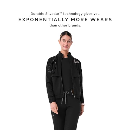 FIGS Sydney Scrub Jacket for Women — 5 Pockets, Classic Fit, Mesh Lining, 4-Way Stretch Women’s Scrub Jacket