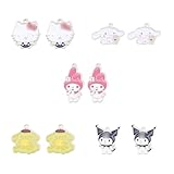 G-Ahora 10PCS Cute Kitty Cat Charm Gifts Cartoon Kitten Jewelry Accessories Pendant for Jewelry Making DIY Crafts(C-slo A)