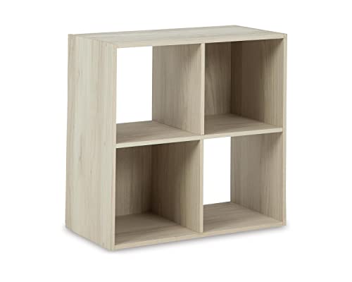 Image of Signature Design by Ashley Socalle Modern 4 Cube Storage Organizer or Bookcase, Whitewash