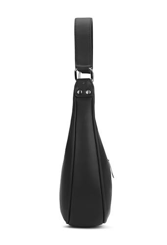 Image of K London Vegan Leather Half Moon Women's Black Hobo Shoulder Bag with Kimirica Love Story Cleanse & Nourish Duo Set - Premium Handbag & Bath Combo for Women