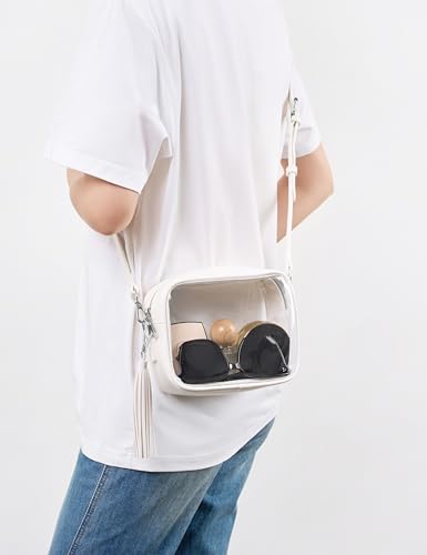 Image of Yarnic Clear Bag Stadium Approved, PVC Transparent Crossbody Purse Small Clear Crossbody Bag with Adjustable Shoulder Strap