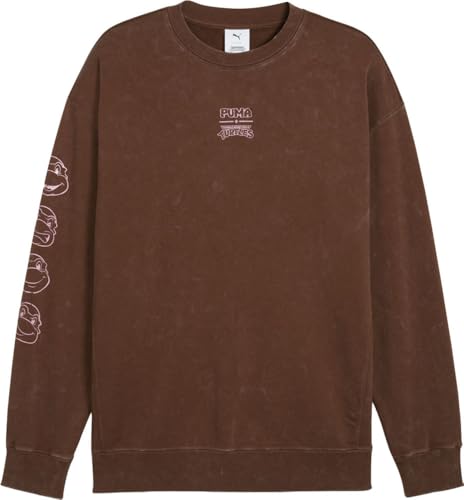 PUMA Mens Tmnt Relaxed Graphic Crew Neck Sweatshirt Casual - Black