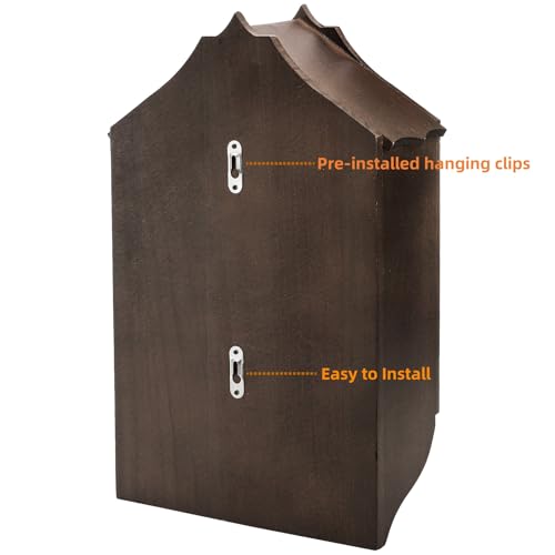 Mezchi Bat House for Outdoors, Large Cedar Wood Bat Shelter with Mounting Kit, Weatherproof Garden & Backyard Habitat, Attracts Bats for Natural Pest Management