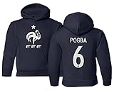 European Soccer 2020 France #6 Paul POGBA Jersey Style Boys Girls Youth Hooded Sweatshirt (Navy,...