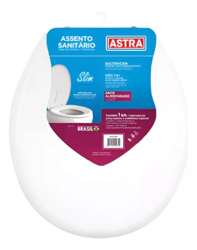 Assento Sanitário Almofadado Tampa De Vaso Astra Compativel Com Hervy Bacia Colonial 1.6gpf 6.0lpf