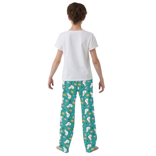 Lovely Dino Roar Boys Long Pants Soft Trousers Elastic Waist Kids Lounge Bottoms with Pockets S-XL3