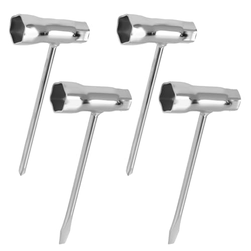 QINGZY 4 Piezas Llaves Combinadas 13x19mm, Llave de Bujías de Acero al Carbono para motosierra, Cortacésped, Desbrozadora, Llave en T con Destornillador Plano, Herramientas para Jardín y Motor