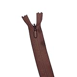 10 Stück/Packung 28 cm, 35 cm, 40 cm, 45 cm, 50 cm, 55 cm, 60 cm, 3#, unsichtbarer Reißverschluss, Nylon-Spulenreißverschluss für DIY-Handwerk, Stoff, Nähzubehör, 299 Schokolade, 35 cm