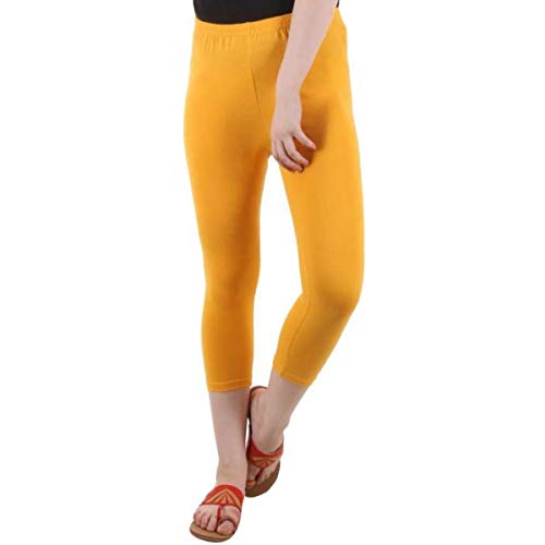 Image of PI World Women's Calf Length Cropped Leggings Cotton Lycra Fabric Slim Fit 3 /4th | Pants