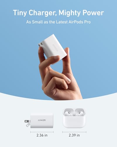 Anker Nano Charger, 100W Foldable Type C Charger for iPhone 17 Series, and All USB C Devices, 6FT USB-C Cable Included, Compatible with MagSafe