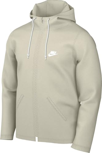Nike Futura NSW Club Men's Full Zip Windbreaker Jacket, White Cream, Size L
