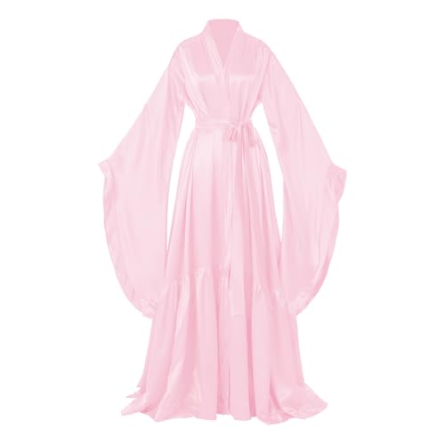 Daily Life Mall Women's Bridal Robes Old Hollywood Maternity Photoshoot Silk Bathrobe Long Lingerie Cover Up Nightgown