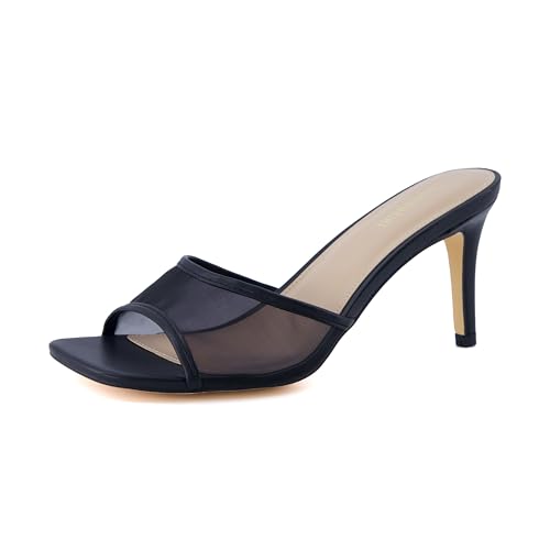 Image of CUSHIONAIRE Evie Kitten Heel Sandals for Women, Slip On One Band Dress Sandals with Memory Foam, Wide Widths and 3 Inch Heel