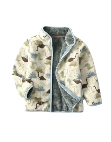 Image of Kids Printed Fleece Jacket Sherpa Lined Lightweight Zip