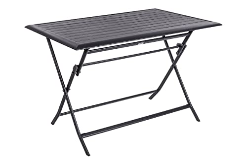 Hespéride - Table de Jardin Pliante Rectangulaire Azua Gris Graphite - 4 Places - Aluminium Traité Epoxy Antirouille