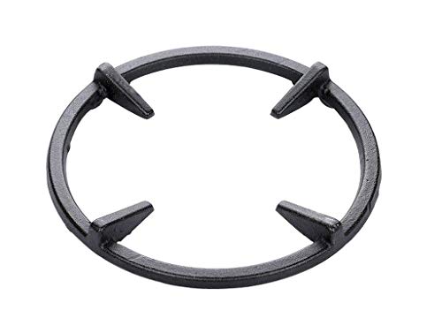 Cast Iron Wok Ring, Wok Support Ring, Slanted Anchors - Pot Support Ring, Pan Holder Stand, Milk Pot Holder, Gas Stove Accessories with 4 Prongs and Notches, Grooves on the Bottom