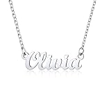 U7 Name Necklace Ladies Pendant Custom Jewellery Olivia Necklaces