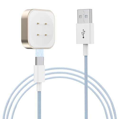 LVFAN Charger for Pixel Watch 2 / Fitbit Versa 4 / Sense 2, Detachable Charging Cable Replacement Accessories Nylon Braided Cord Charger for Google Pixel Watch 2 & Fitbit Versa 4 3 / Sense 2 / Sense