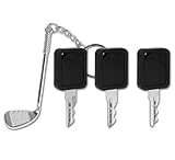 TELSOLAR Club Car Golf Cart Keys (1A,1B,1C) 4-Pack with Golf Club Keychain - Metal Driver Key Ring & Replacement for 105068002, 101974701 - Fits Carryall, Tempo, Onward