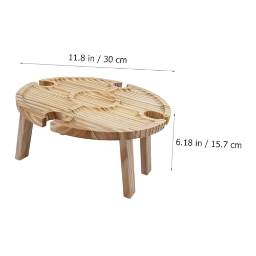Table basse pliante bois portable meuble extérieur pour randonnée - 4