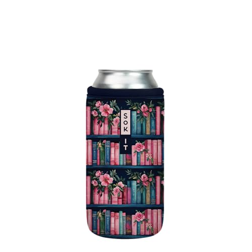 Sok It CanSok Sleeve for Beer & Soda Insulated Neoprene Cover (Booked for the Afternoon, 16oz Can Sleeve)