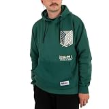 Elbenwald Anime - Sudadera con capucha Sailor Moon, Attack on Titan y One Piece bolsillo frontal multicolor, Attack On Titan, XL