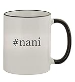 #nani - 11oz Colored Handle and Rim Coffee Mug, Black