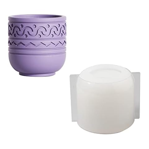 BOOWAN NICOLE Totem Concrete Candle Jar Silicone Molds Handmade Cement Candle Vessel Mould Storage Succulent Pot Making Tools (US-SH0931-3) Cover