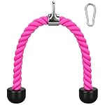 DkOvn Tricep Rope, 27 Inches Cable Machine Attachment, Pull Down Attachments with Carabiner, for Gym Home Workout Exercise