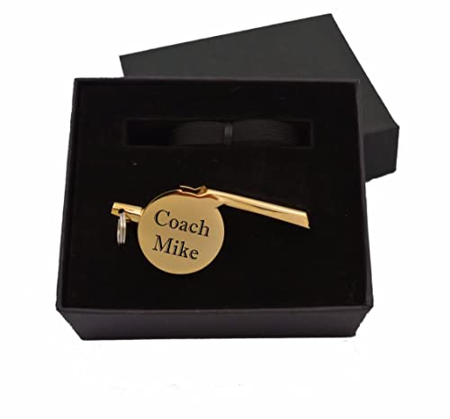 Personalized Gold Coach Whistle With Lanyard Engraved Free - Ships From Usa #TOP19