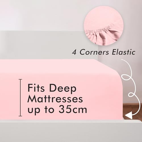 Novo Home Bedding Set King with Fitted Sheet, Duvet Cover & 2 Pillowcases - Baby Pink Microfibre 4 Piece Bed Set - Image 3