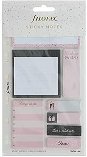 Filofax Confetti Sticky Notes, 132702, Pink, 95mm x 164mm