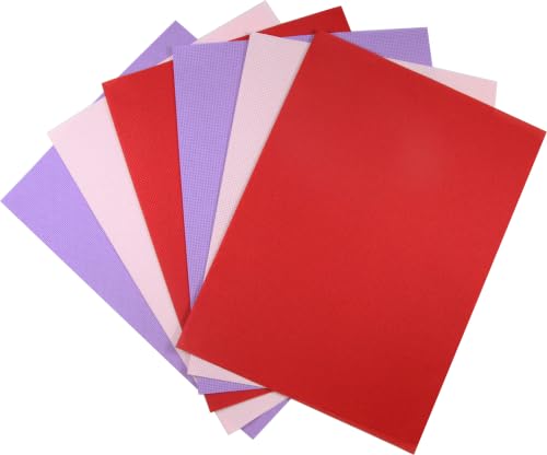 Image of KCS 4 /6 pc of 12 inch x 18 inch(30cmx45cm) 16 Count Cotton Aida Cloth Cross Stitch Fabric (6 pc,Lavender+Pink+Red)