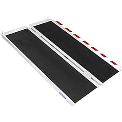 Báscula De Suelo Con Rampa LIEKUMM Rampa para Silla de Ruedas, 120 cm Rampas Plegables con Superficie Antideslizante, Rampa Discapacitados para escaleras domésticas, escaleras, Puertas, Scooters