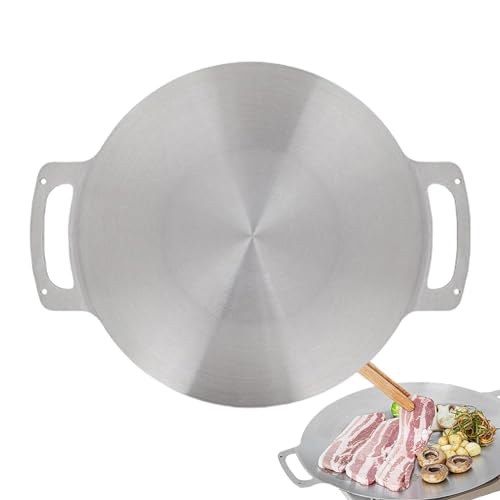 Sartén Para Parrilla Redonda - Antiadherente, Sartenes Para Barbacoa Al Aire Libre | Sartén De 12 Pulgadas De Acero Inoxidable, Perfecta Para Cocinar Y Hornear En Casa O En Exteriores