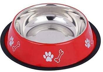 Kapoor Enterprise Round Shpae Steel Pet Bowl (1500 ml Red) (Red Pet Supplies Bone/Paw Stainless Steel Dog Bowl) (B09YNM3MFQ) Amazon Price History, Amazon Price Tracker